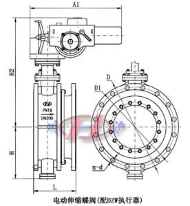 電動伸縮蝶閥(配DZW執(zhí)行器)