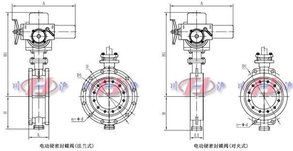 電動(dòng)硬密封蝶閥外形尺寸