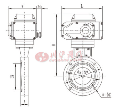 電動真空蝶閥外形尺寸 