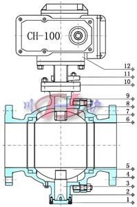 固定式電動(dòng)球閥(結(jié)構(gòu)圖)