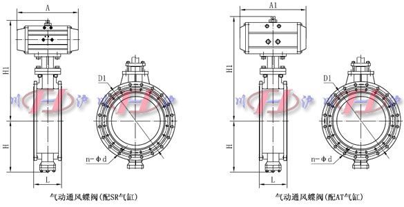 氣動(dòng)通風(fēng)蝶閥外形尺寸